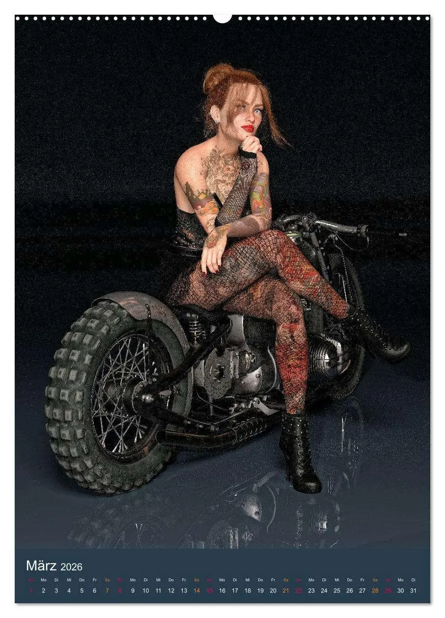 Bild: 9783516321807 | Tattooed Girls and Bikes (hochwertiger Premium Wandkalender 2026...