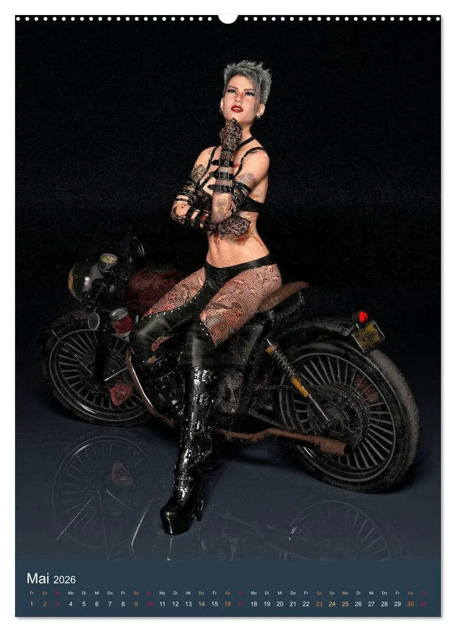 Bild: 9783516321807 | Tattooed Girls and Bikes (hochwertiger Premium Wandkalender 2026...