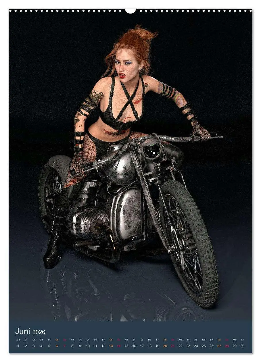 Bild: 9783516321807 | Tattooed Girls and Bikes (hochwertiger Premium Wandkalender 2026...