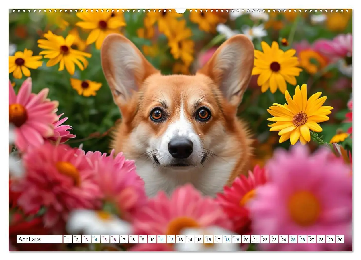 Bild: 9783457461907 | Happy Corgis (Wandkalender 2026 DIN A2 quer), CALVENDO Monatskalender
