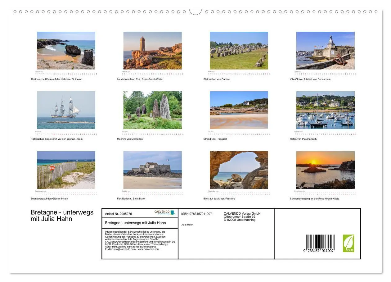 Bild: 9783457911907 | Bretagne - unterwegs mit Julia Hahn (Wandkalender 2026 DIN A2...