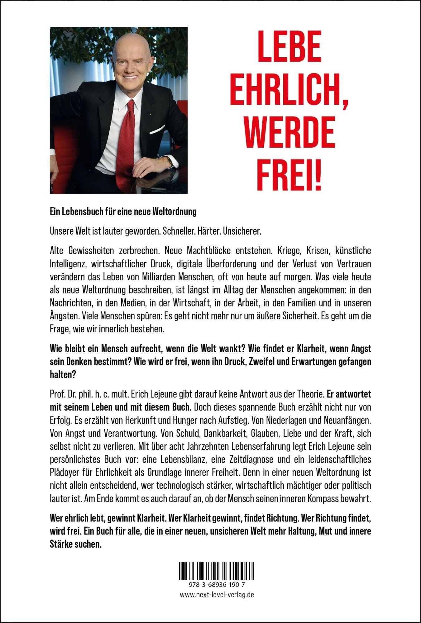 Bild: 9783689361907 | Lebe ehrlich, werde frei! | Erich Lejeune | Buch | 464 S. | Deutsch