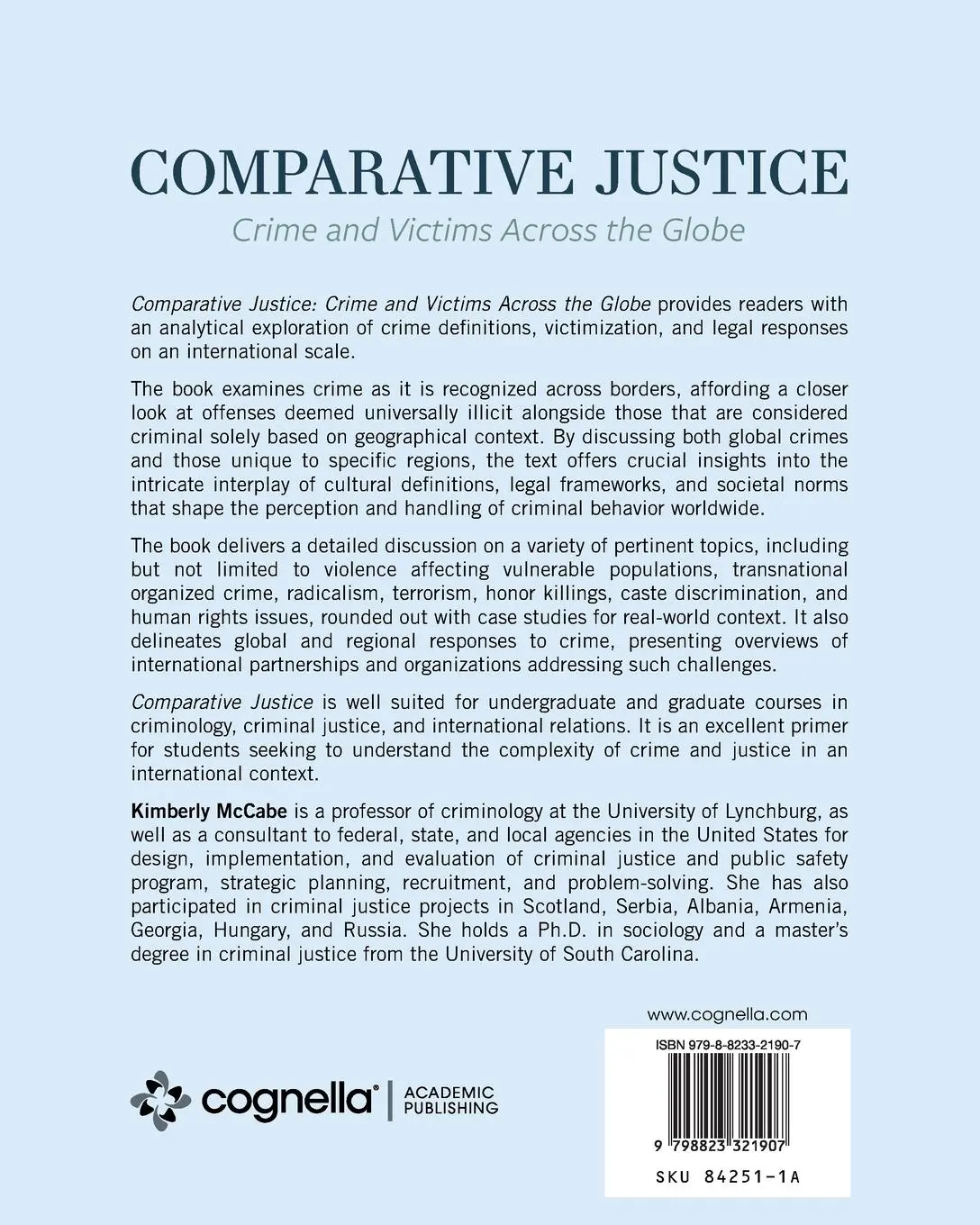 Rückseite: 9798823321907 | Comparative Justice | Crime and Victims Across the Globe | McCabe