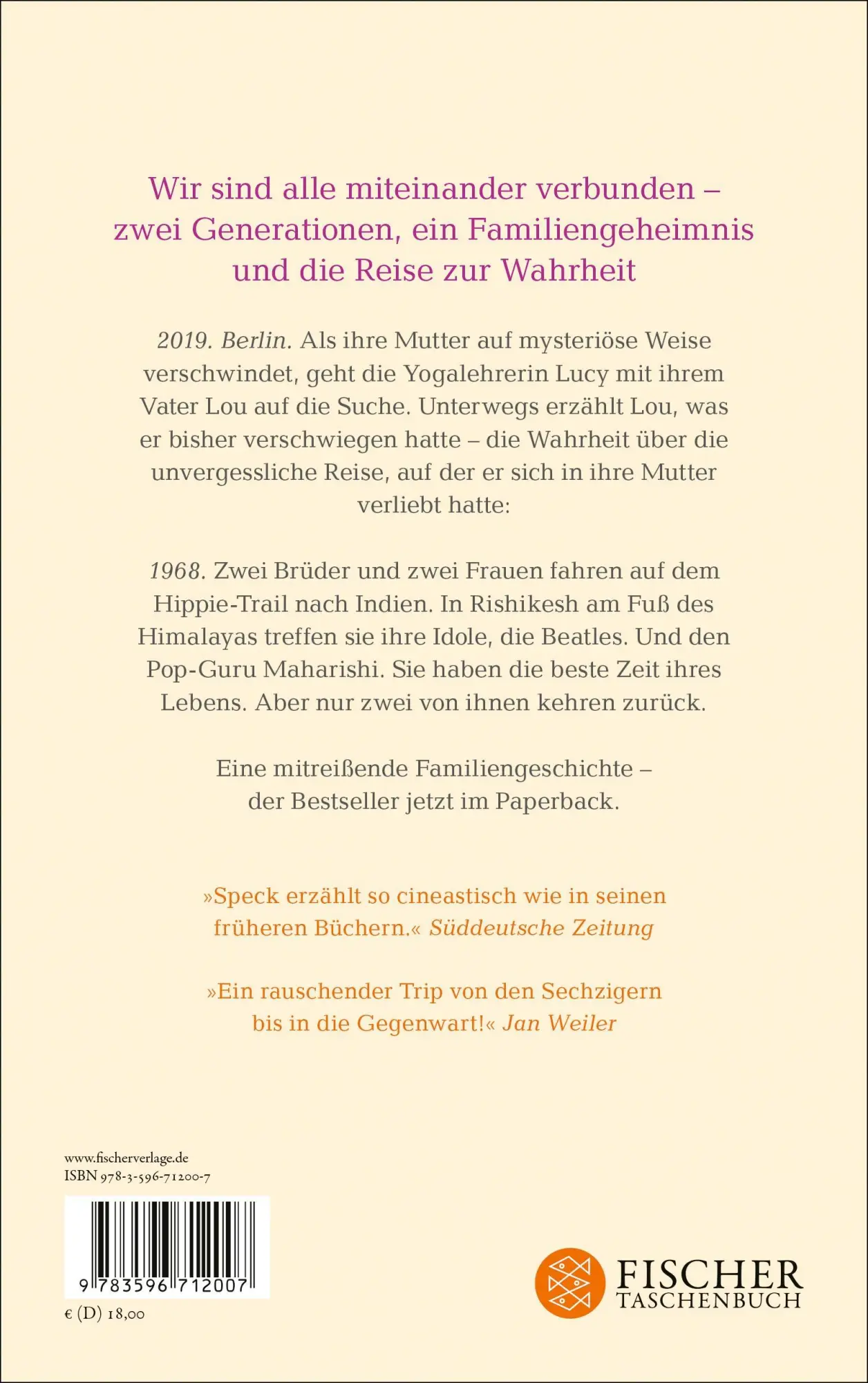 Rückseite: 9783596712007 | Yoga Town | Roman Ein Familiengeheimnis und die Reise zur Wahrheit
