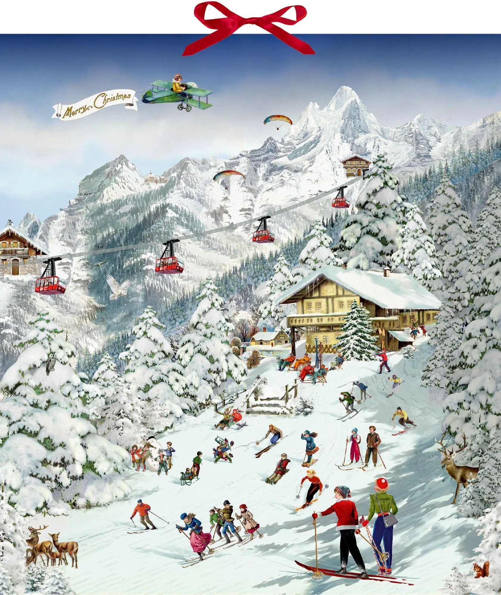Cover: 4050003972107 | Wand-Adventskalender - Fröhliche Skifreizeit in den Bergen | Behr