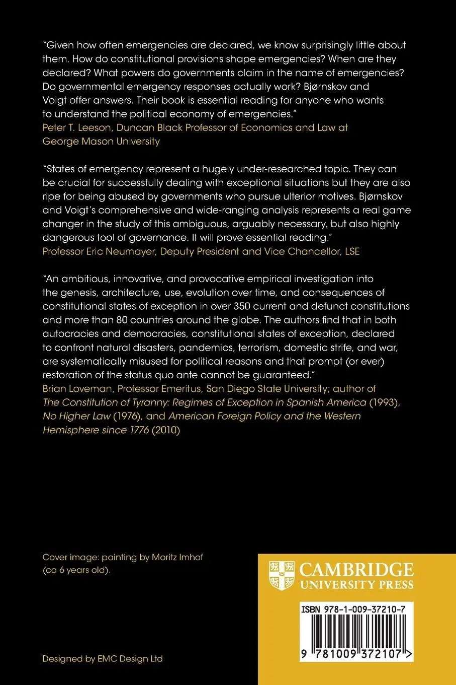 Rückseite: 9781009372107 | State of Emergency | An Economic Analysis | Bjørnskov (u. a.) | Buch