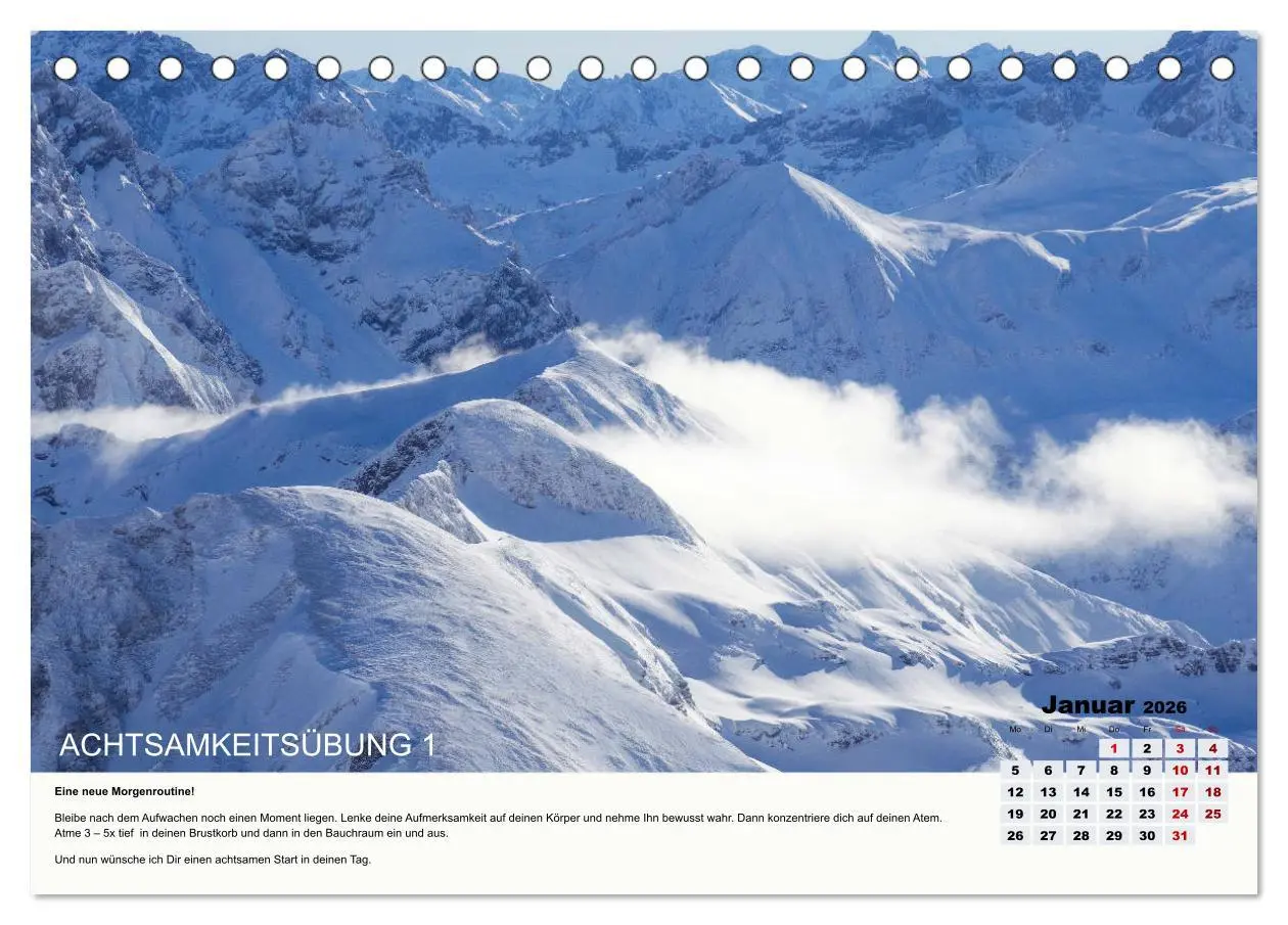 Bild: 9783457722107 | Achtsamkeit, 12 Übungen zu mehr Achtsamkeit. (Tischkalender 2026...