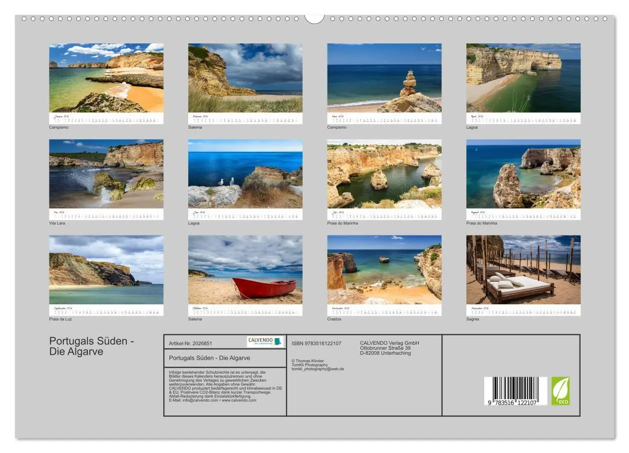 Bild: 9783516122107 | Portugals Süden - Die Algarve (hochwertiger Premium Wandkalender...
