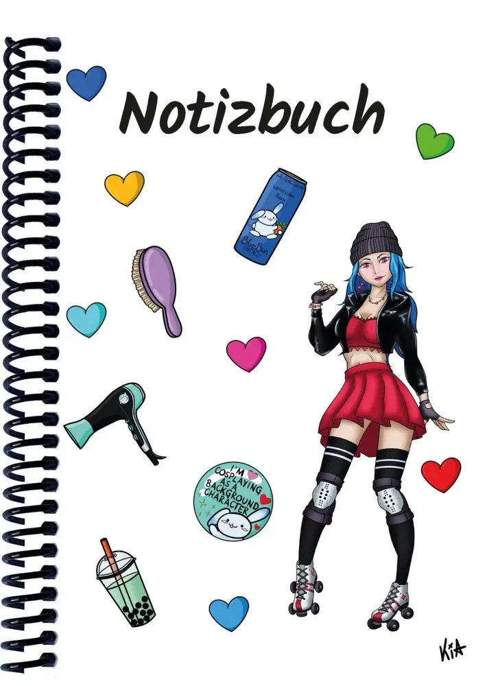A 4 Notizbuch Manga Enora, weiß, kariert