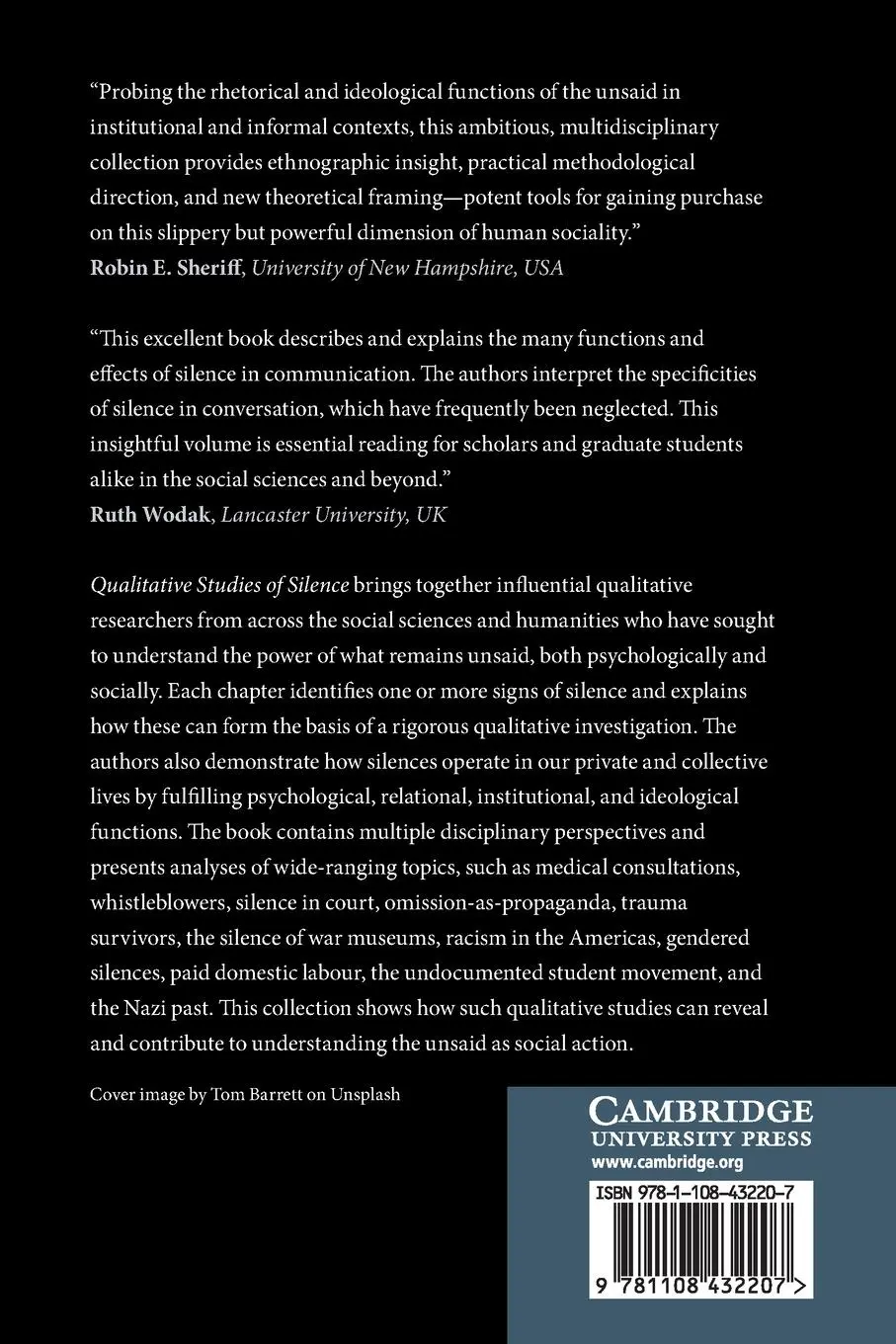 Rückseite: 9781108432207 | Qualitative Studies of Silence | Amy Jo Murray (u. a.) | Taschenbuch