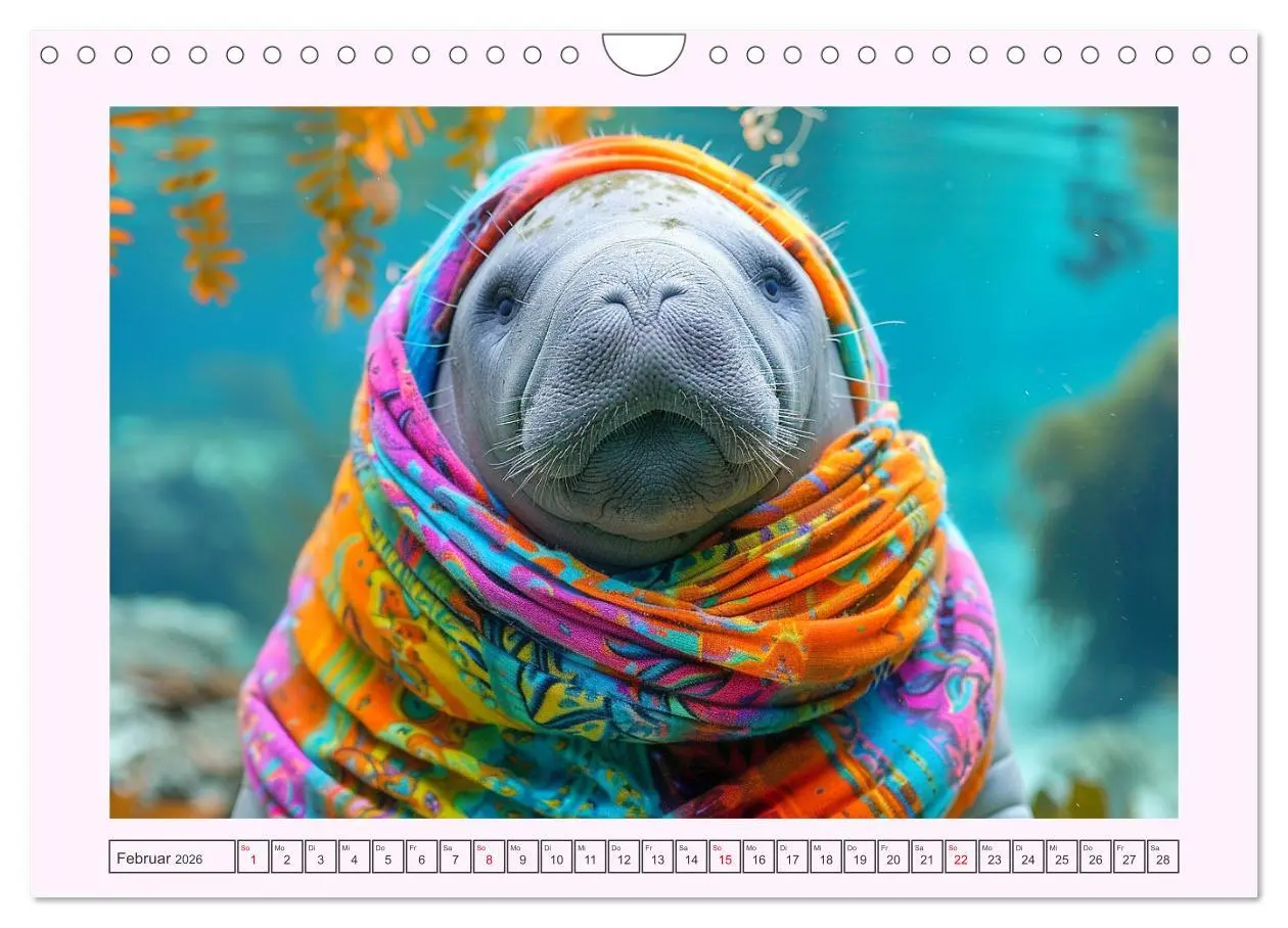Bild: 9783457332207 | Modische Manatees. Charmante Seekühe mit Stil (Wandkalender 2026...