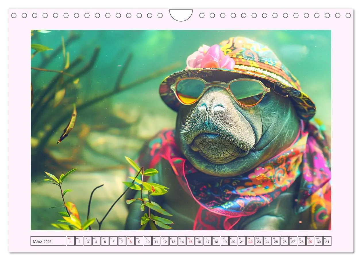 Bild: 9783457332207 | Modische Manatees. Charmante Seekühe mit Stil (Wandkalender 2026...