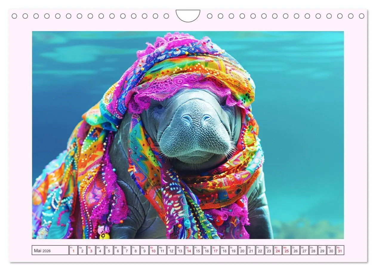 Bild: 9783457332207 | Modische Manatees. Charmante Seekühe mit Stil (Wandkalender 2026...