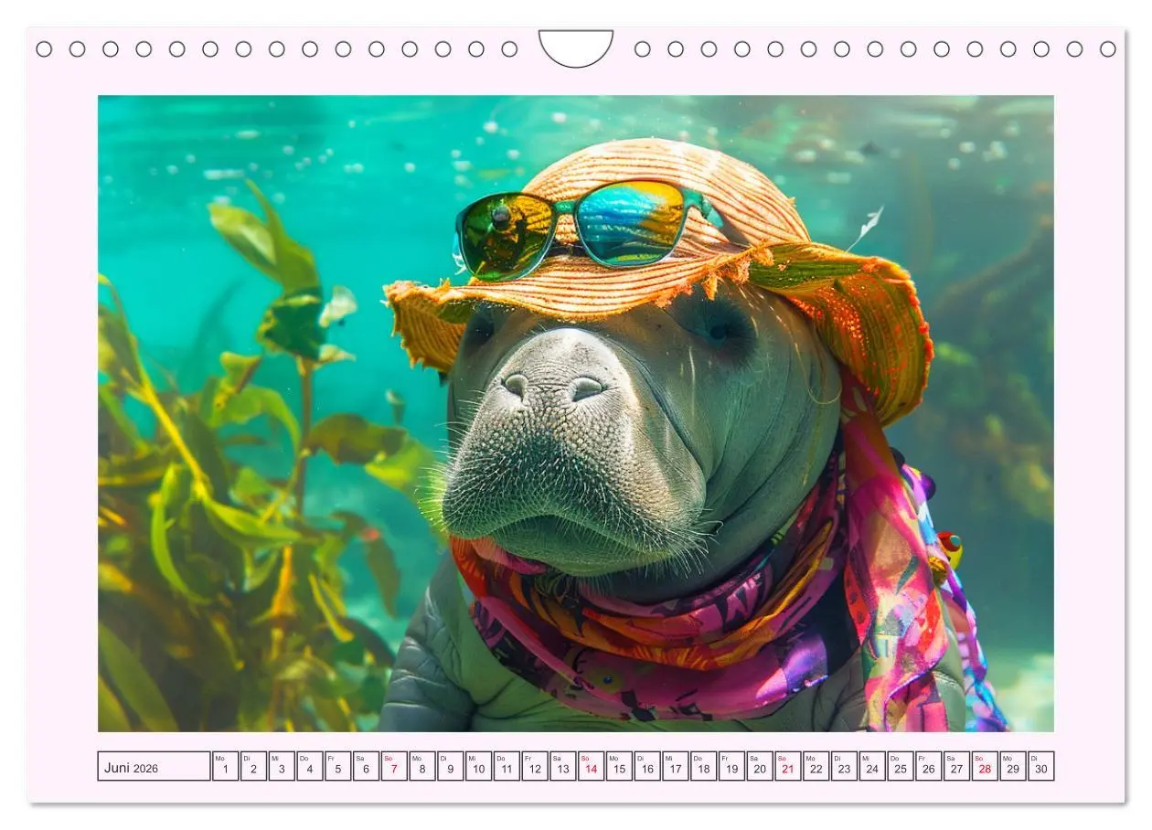Bild: 9783457332207 | Modische Manatees. Charmante Seekühe mit Stil (Wandkalender 2026...