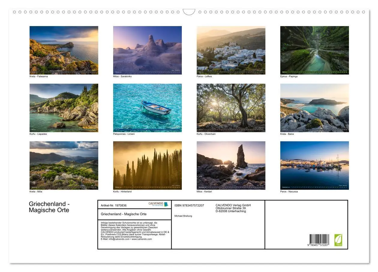 Bild: 9783457572207 | Griechenland - Magische Orte (Wandkalender 2026 DIN A2 quer),...