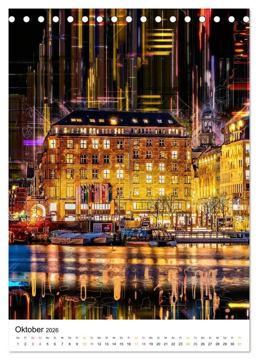 Bild: 9783516352207 | Hamburg bunte Stadt (Tischkalender 2026 DIN A5 hoch), CALVENDO...