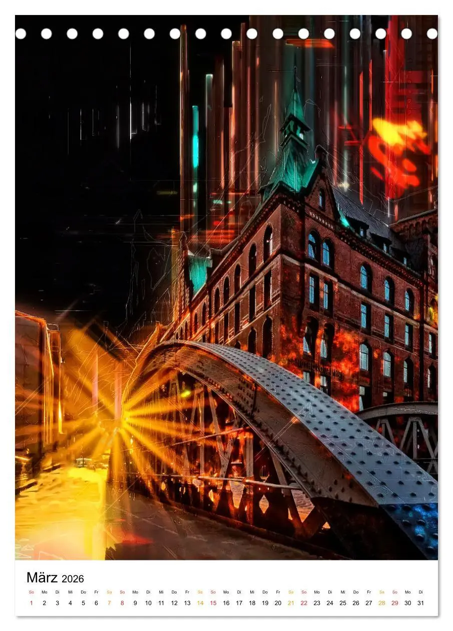 Bild: 9783516352207 | Hamburg bunte Stadt (Tischkalender 2026 DIN A5 hoch), CALVENDO...