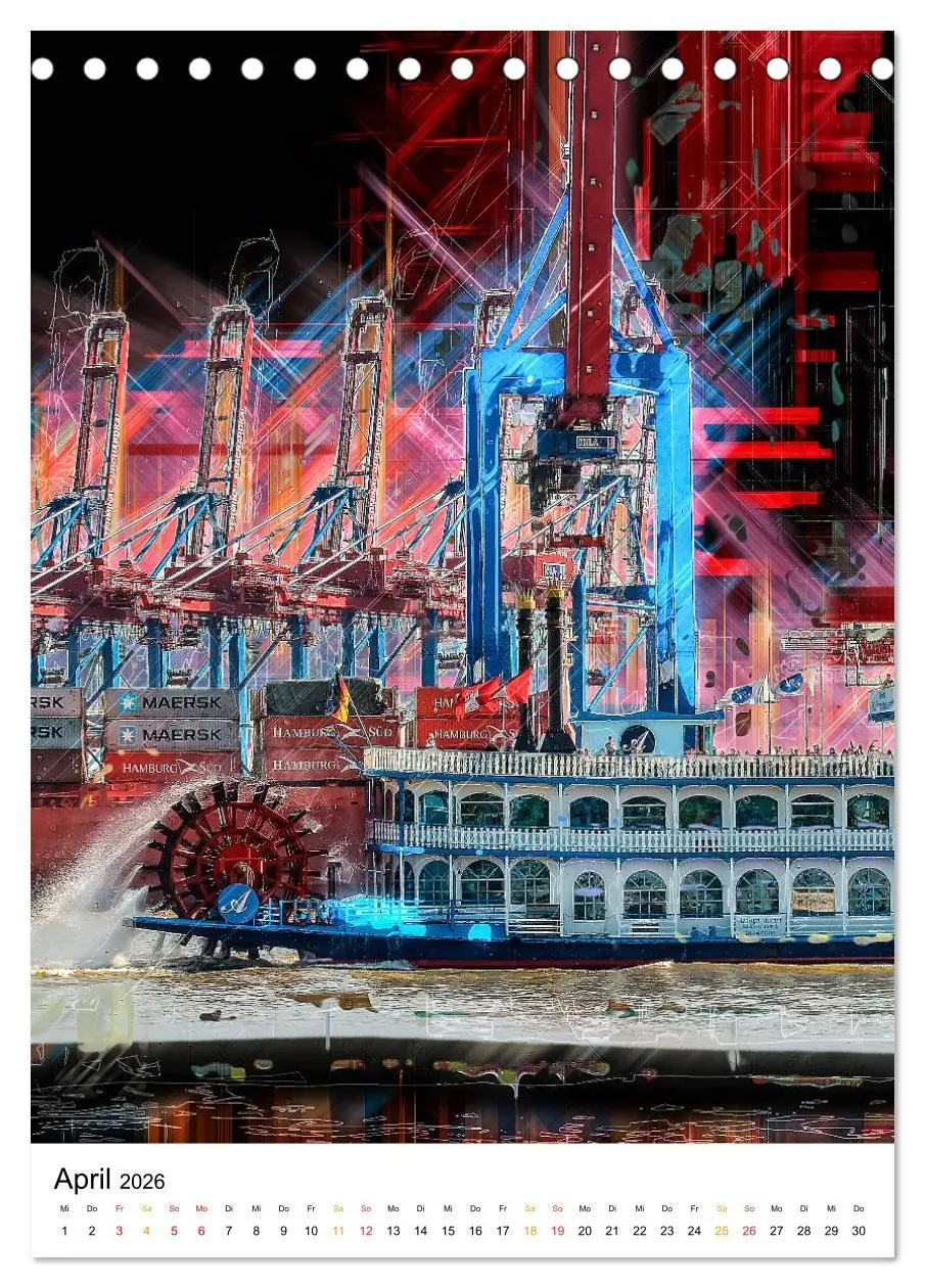 Bild: 9783516352207 | Hamburg bunte Stadt (Tischkalender 2026 DIN A5 hoch), CALVENDO...