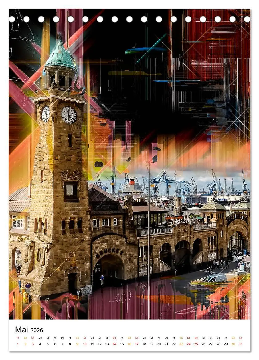 Bild: 9783516352207 | Hamburg bunte Stadt (Tischkalender 2026 DIN A5 hoch), CALVENDO...