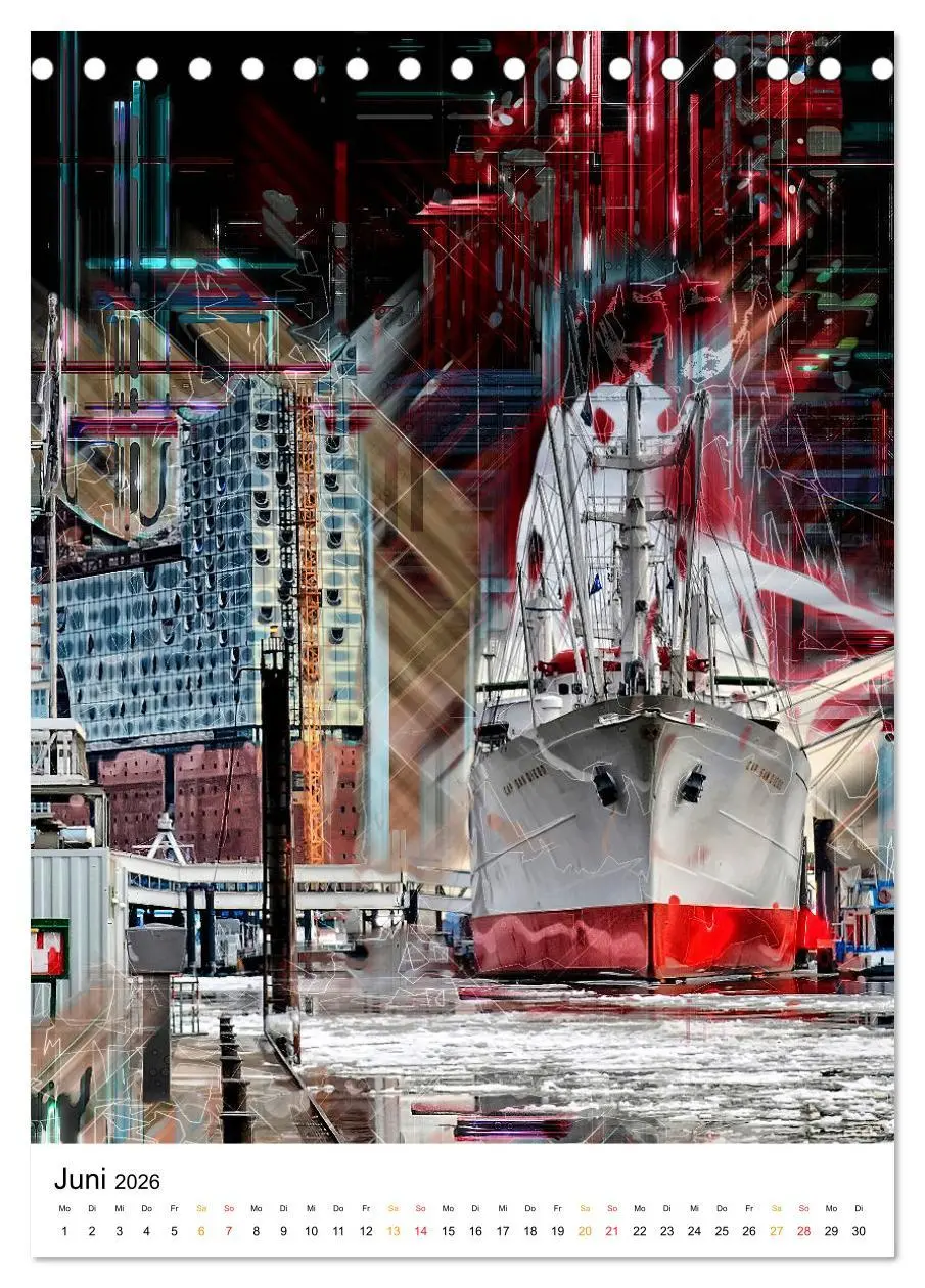Bild: 9783516352207 | Hamburg bunte Stadt (Tischkalender 2026 DIN A5 hoch), CALVENDO...
