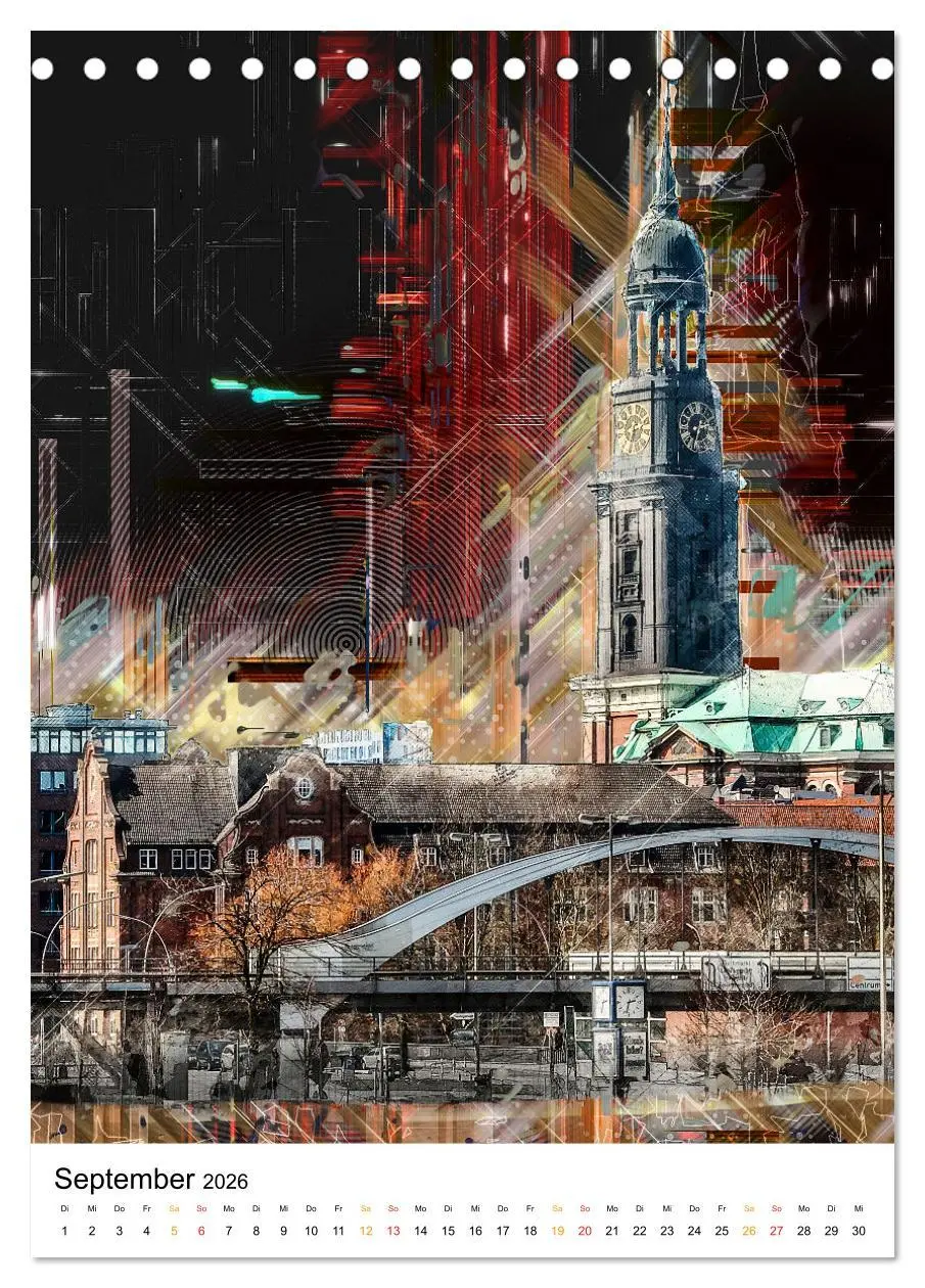 Bild: 9783516352207 | Hamburg bunte Stadt (Tischkalender 2026 DIN A5 hoch), CALVENDO...