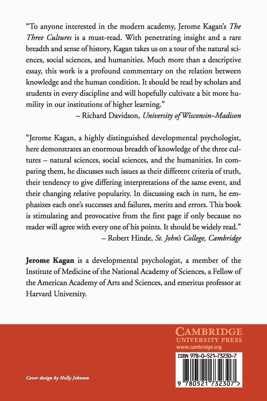 Rückseite: 9780521732307 | The Three Cultures | Jerome Kagan | Taschenbuch | Englisch | 2017