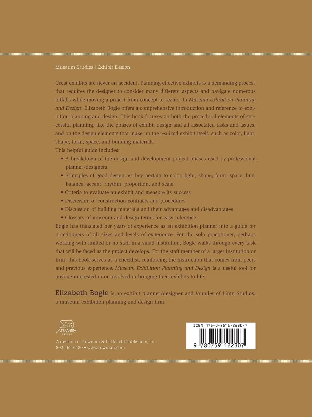 Rückseite: 9780759122307 | Museum Exhibition Planning and Design | Elizabeth Bogle | Taschenbuch