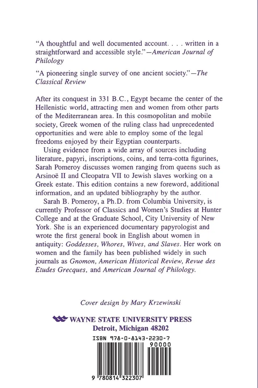 Rückseite: 9780814322307 | Women in Hellenistic Egypt | From Alexander to Cleopatra | Pomeroy