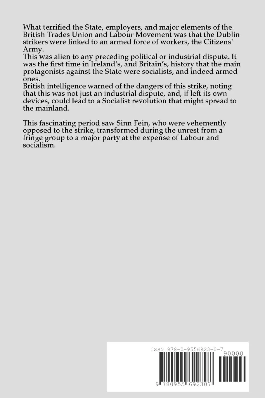 Rückseite: 9780955692307 | Labour V. Sinn Fein. the Dublin General Strike 1913/14 - The Lost...