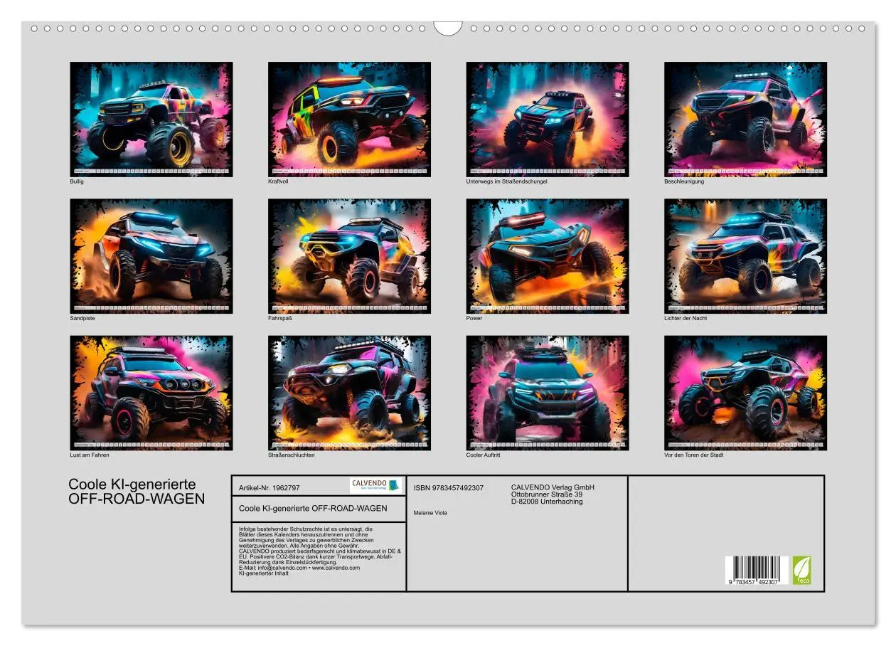 Bild: 9783457492307 | Coole KI-generierte OFF-ROAD-WAGEN (Wandkalender 2026 DIN A2 quer),...