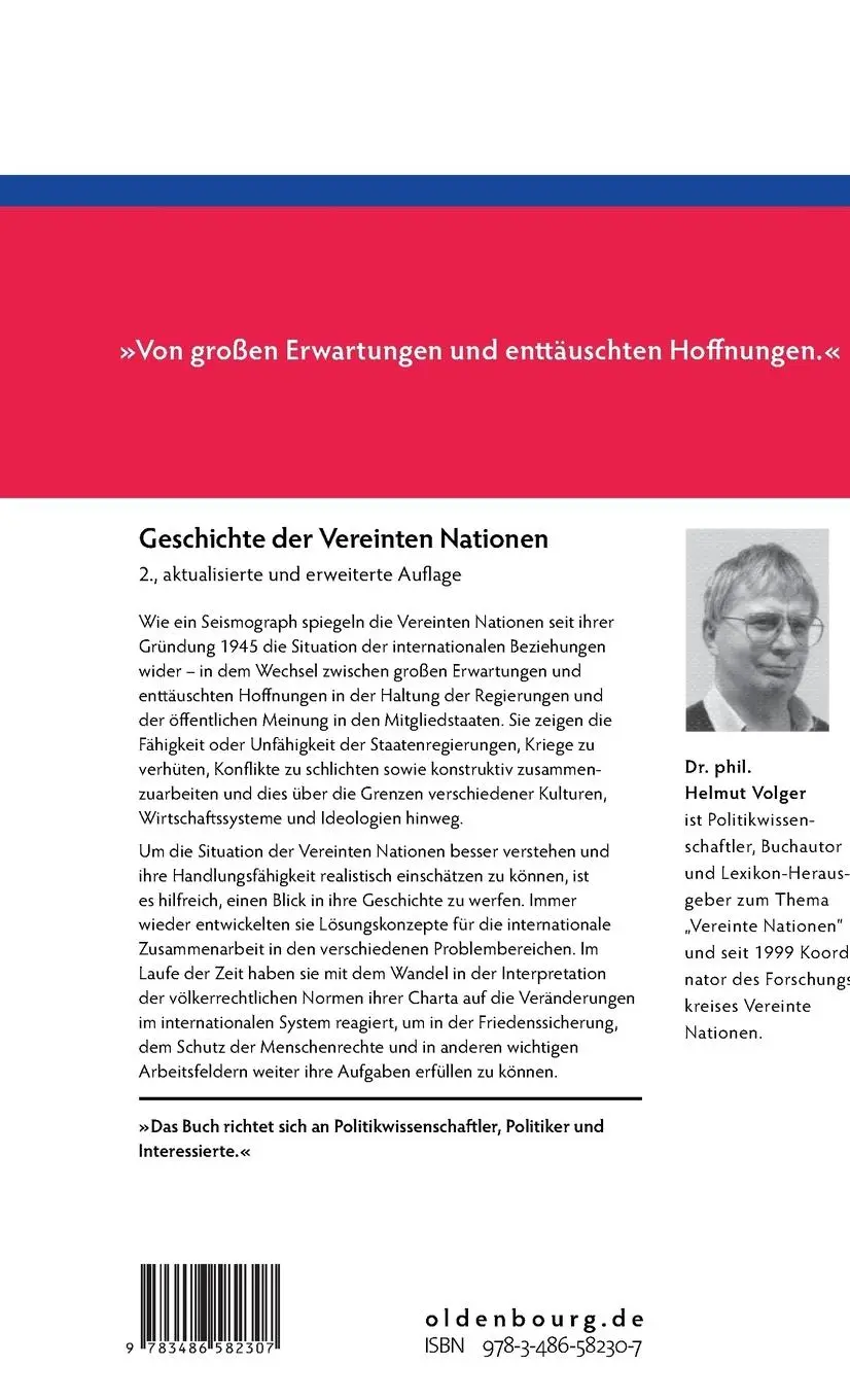 Rückseite: 9783486582307 | Geschichte der Vereinten Nationen | Helmut Volger | Buch | XXVII
