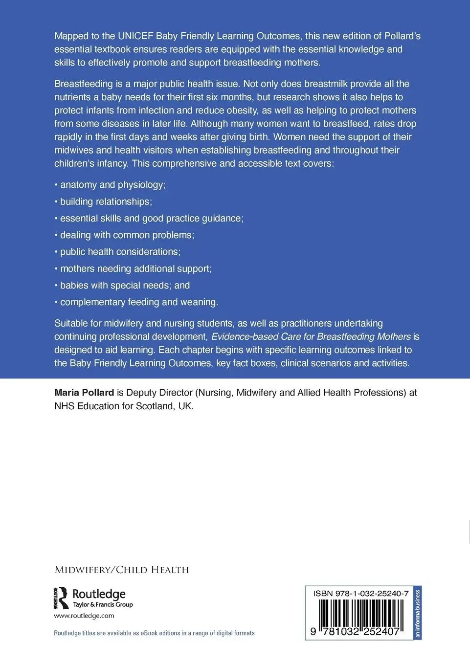 Rückseite: 9781032252407 | Evidence-based Care for Breastfeeding Mothers | Maria Pollard | Buch