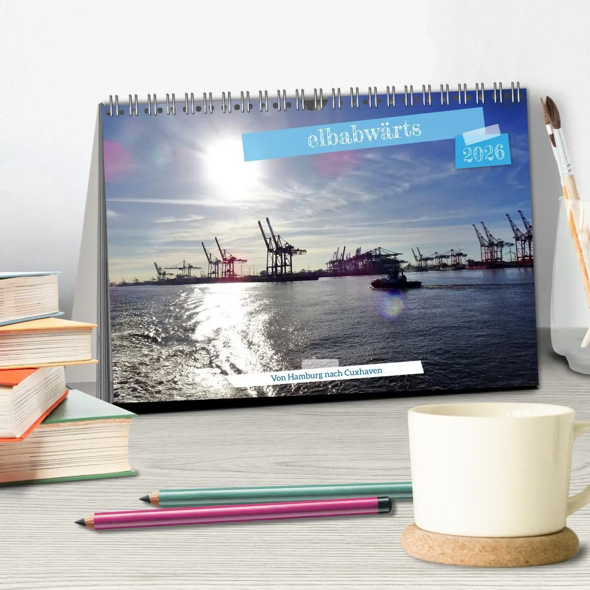 Bild: 9783516642407 | elbabwärts - Von Hamburg nach Cuxhaven (Tischkalender 2026 DIN A5...