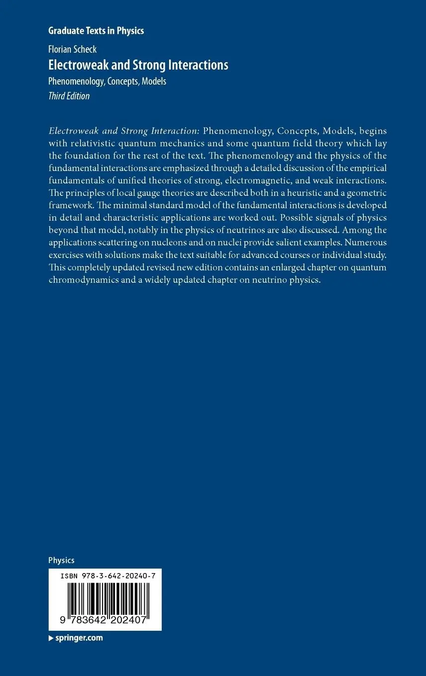 Rückseite: 9783642202407 | Electroweak and Strong Interactions | Phenomenology, Concepts, Models