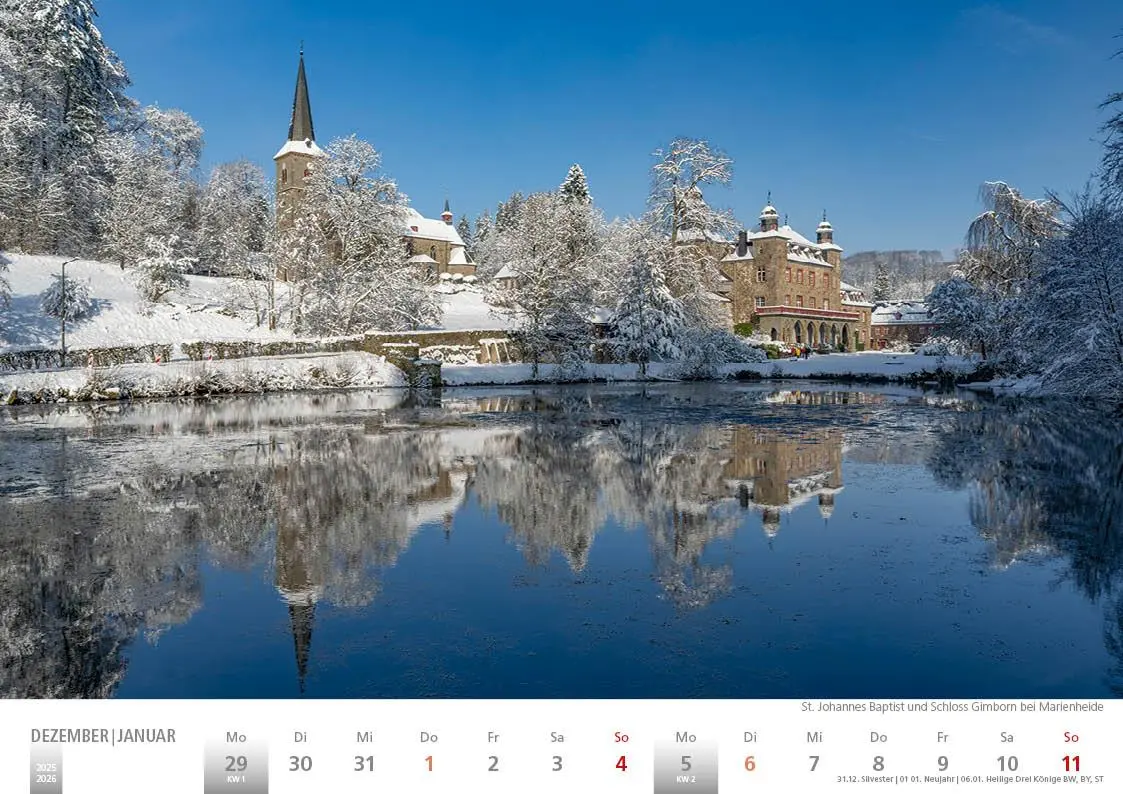 Bild: 9783965352407 | Rheinland 2026 Wandkalender A4 quer Spiralbindung 28 Blatt mit 56...