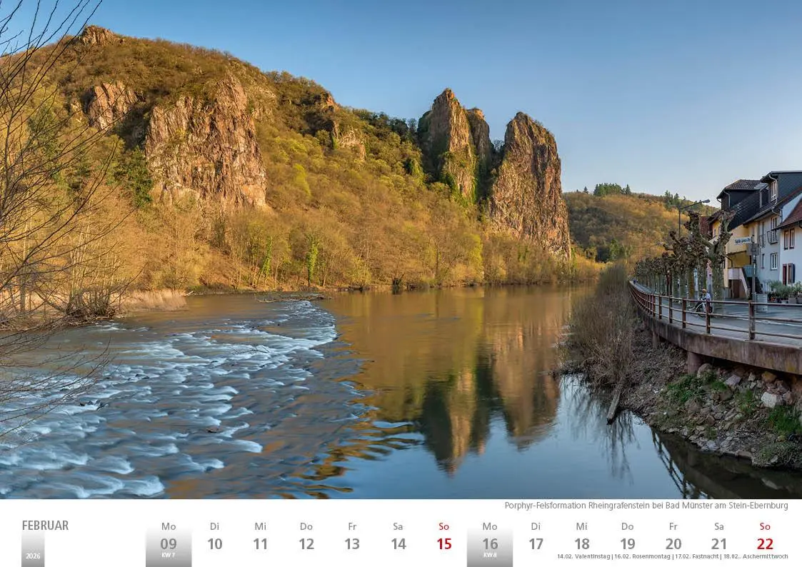 Bild: 9783965352407 | Rheinland 2026 Wandkalender A4 quer Spiralbindung 28 Blatt mit 56...