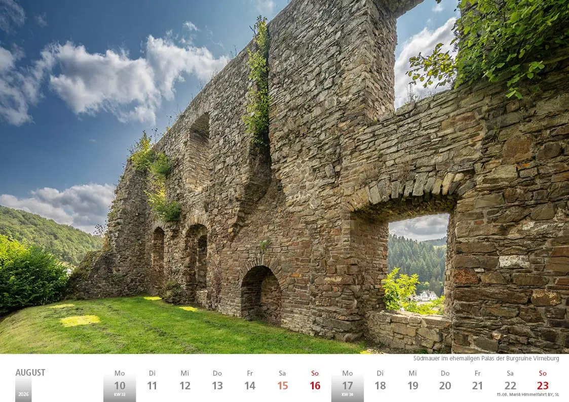 Bild: 9783965352407 | Rheinland 2026 Wandkalender A4 quer Spiralbindung 28 Blatt mit 56...