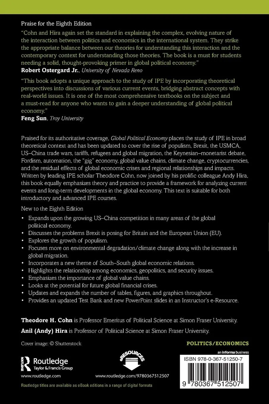 Rückseite: 9780367512507 | Global Political Economy | Theory and Practice | Cohn (u. a.) | Buch