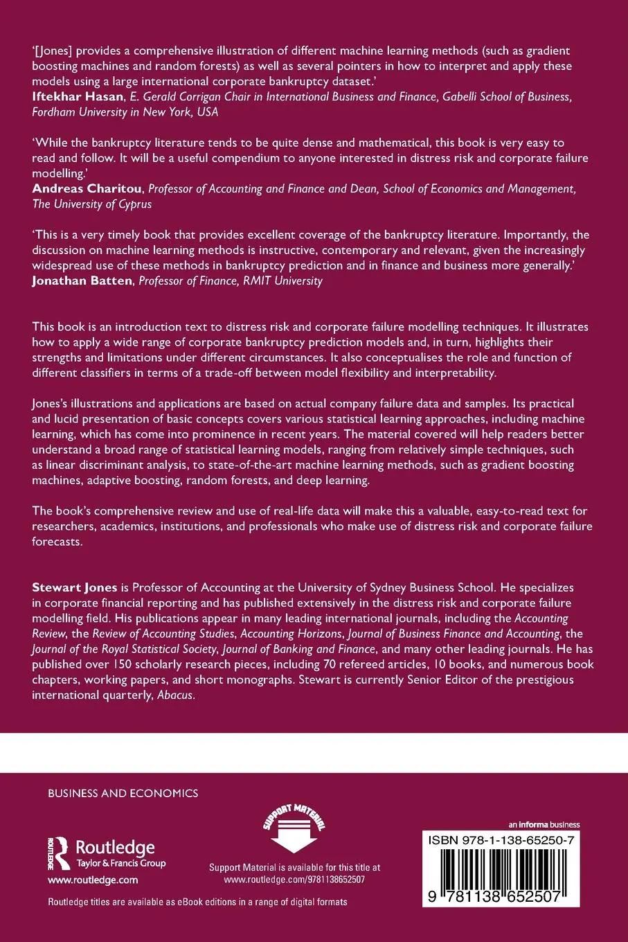 Rückseite: 9781138652507 | Distress Risk and Corporate Failure Modelling | The State of the Art