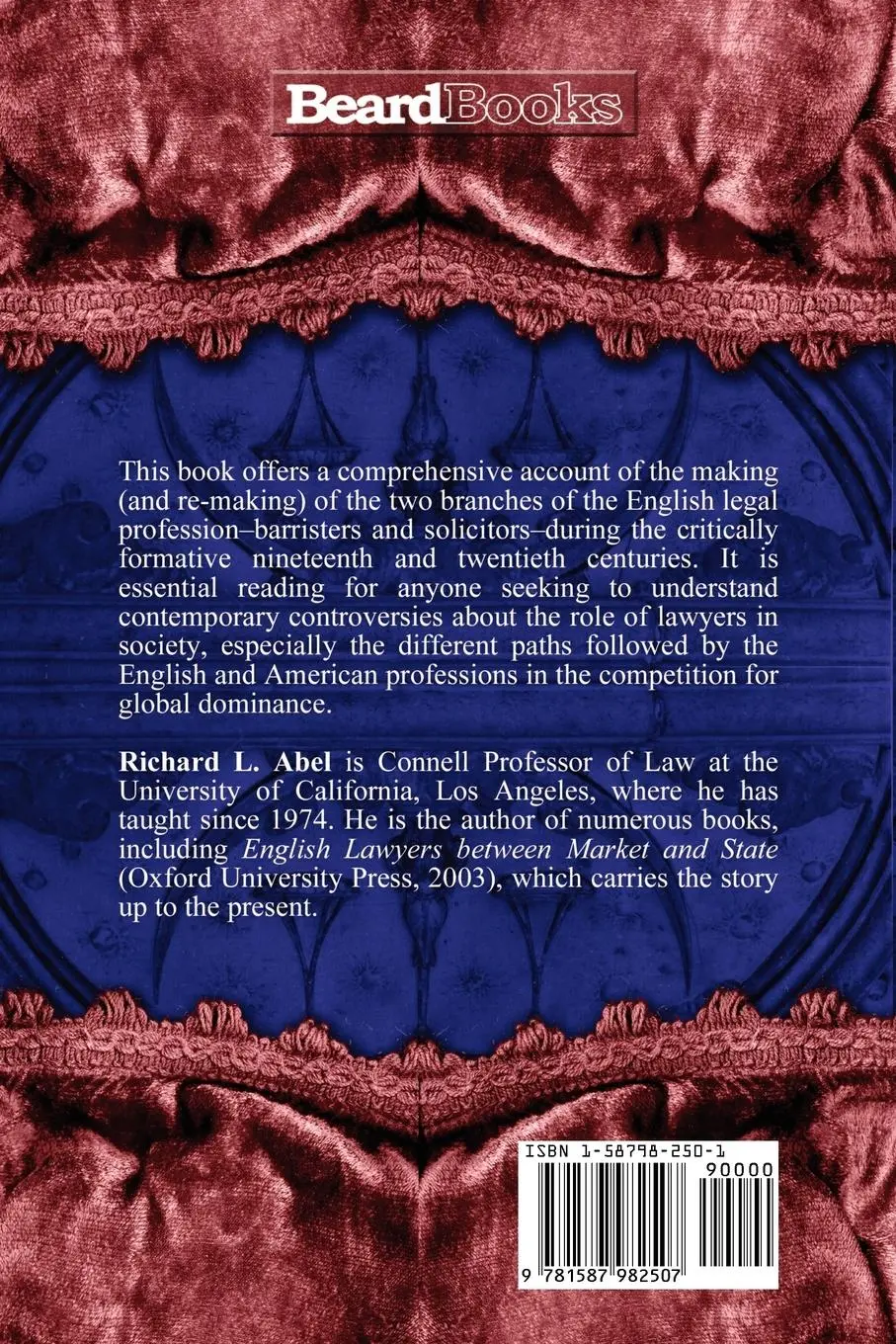 Rückseite: 9781587982507 | The Making of the English Legal Profession | Richard L. Abel | Buch