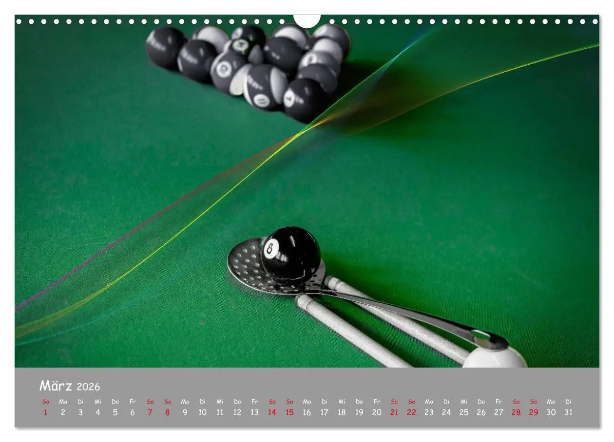 Bild: 9783457782507 | Freizeit Billard - Queue, Kugeln, Kreide und Tisch (Wandkalender...