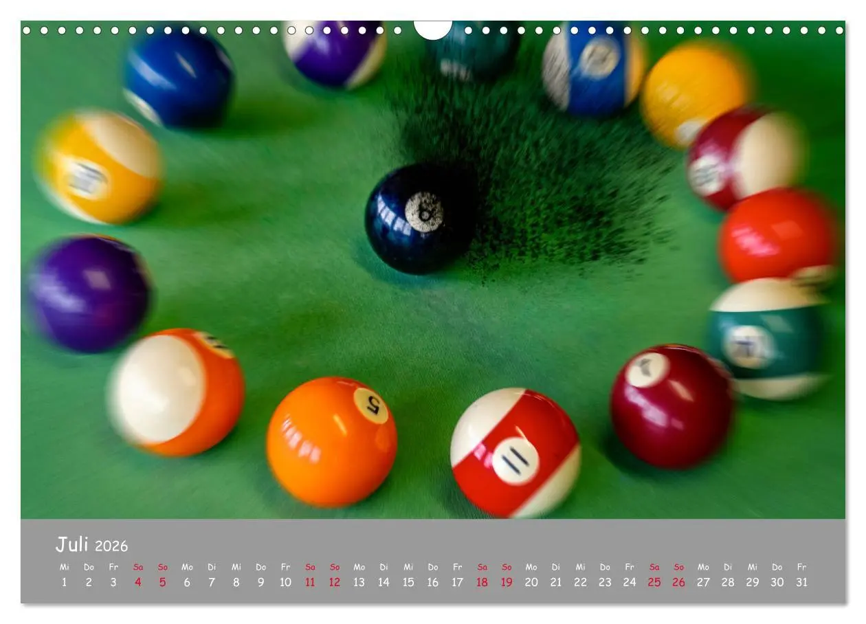 Bild: 9783457782507 | Freizeit Billard - Queue, Kugeln, Kreide und Tisch (Wandkalender...