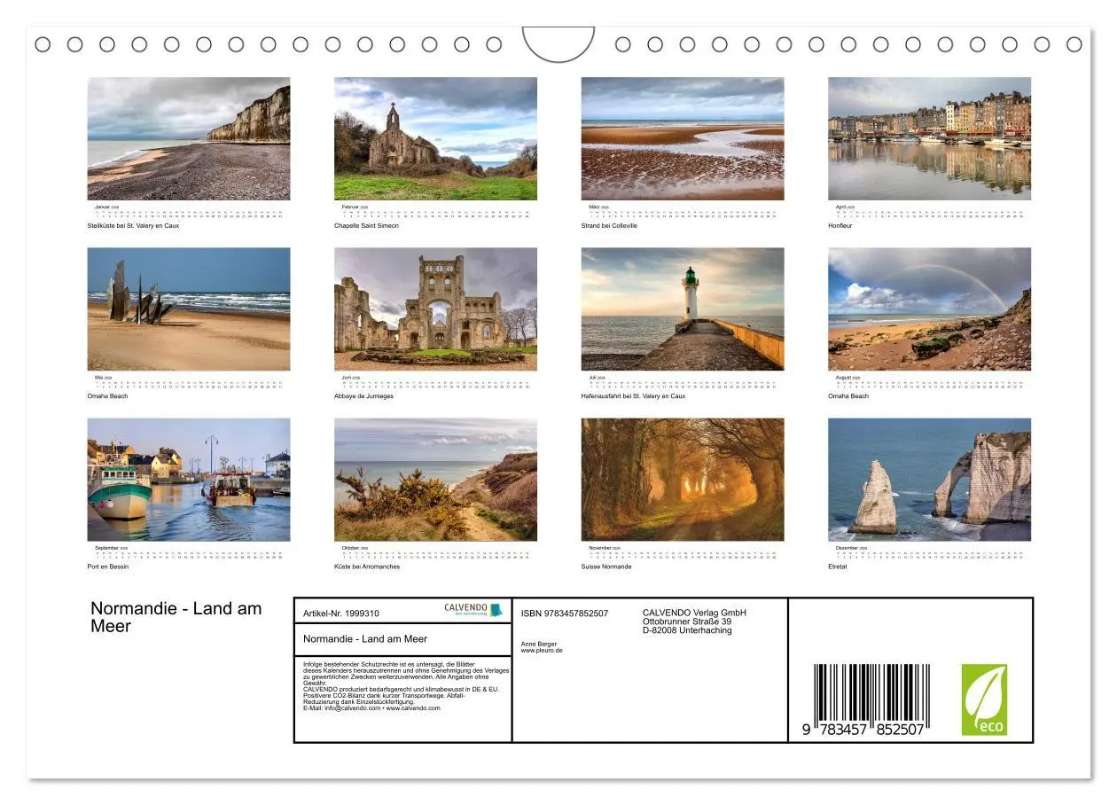 Bild: 9783457852507 | Normandie - Land am Meer (Wandkalender 2026 DIN A4 quer), CALVENDO...