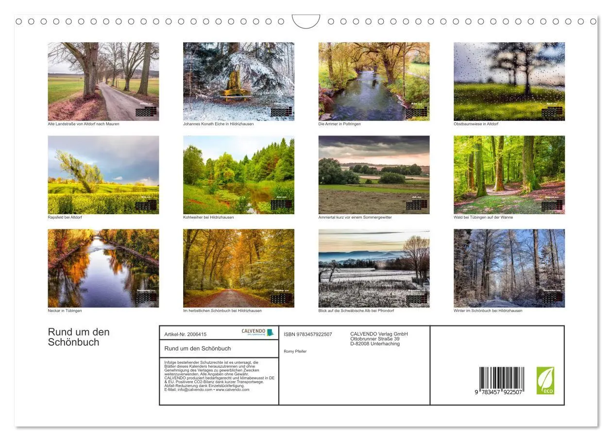 Bild: 9783457922507 | Rund um den Schönbuch (Wandkalender 2026 DIN A3 quer), CALVENDO...