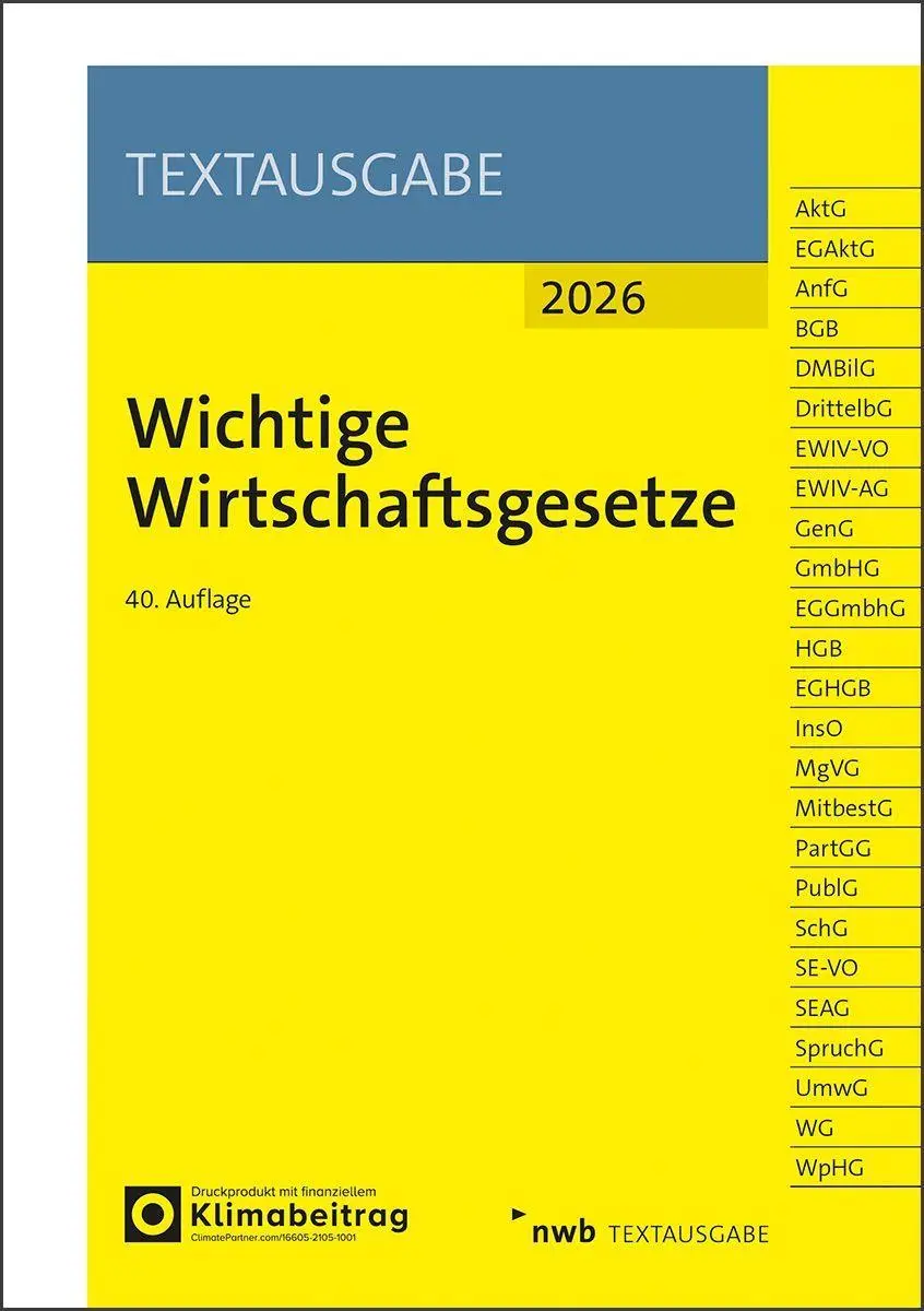 Cover: 9783482672507 | Wichtige Wirtschaftsgesetze | Bundle | Textausgabe | 1 Taschenbuch