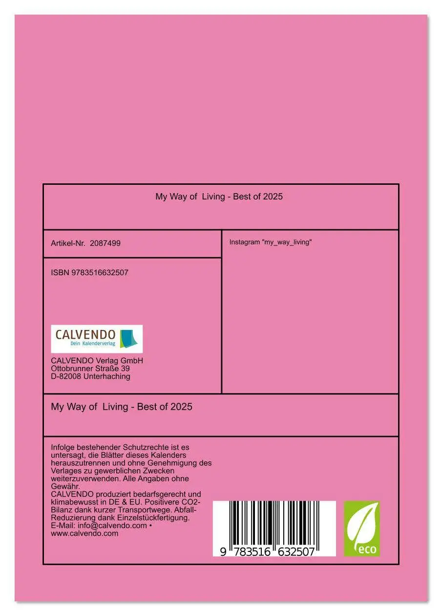 Bild: 9783516632507 | My Way of Living - Best of 2025 (Tischkalender 2026 DIN A5 hoch),...