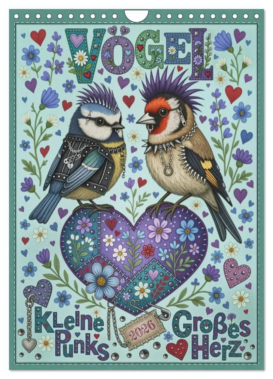 Cover: 9783516702507 | Vögel. Kleine Punks. Großes Herz. (Wandkalender 2026 DIN A4 hoch),...