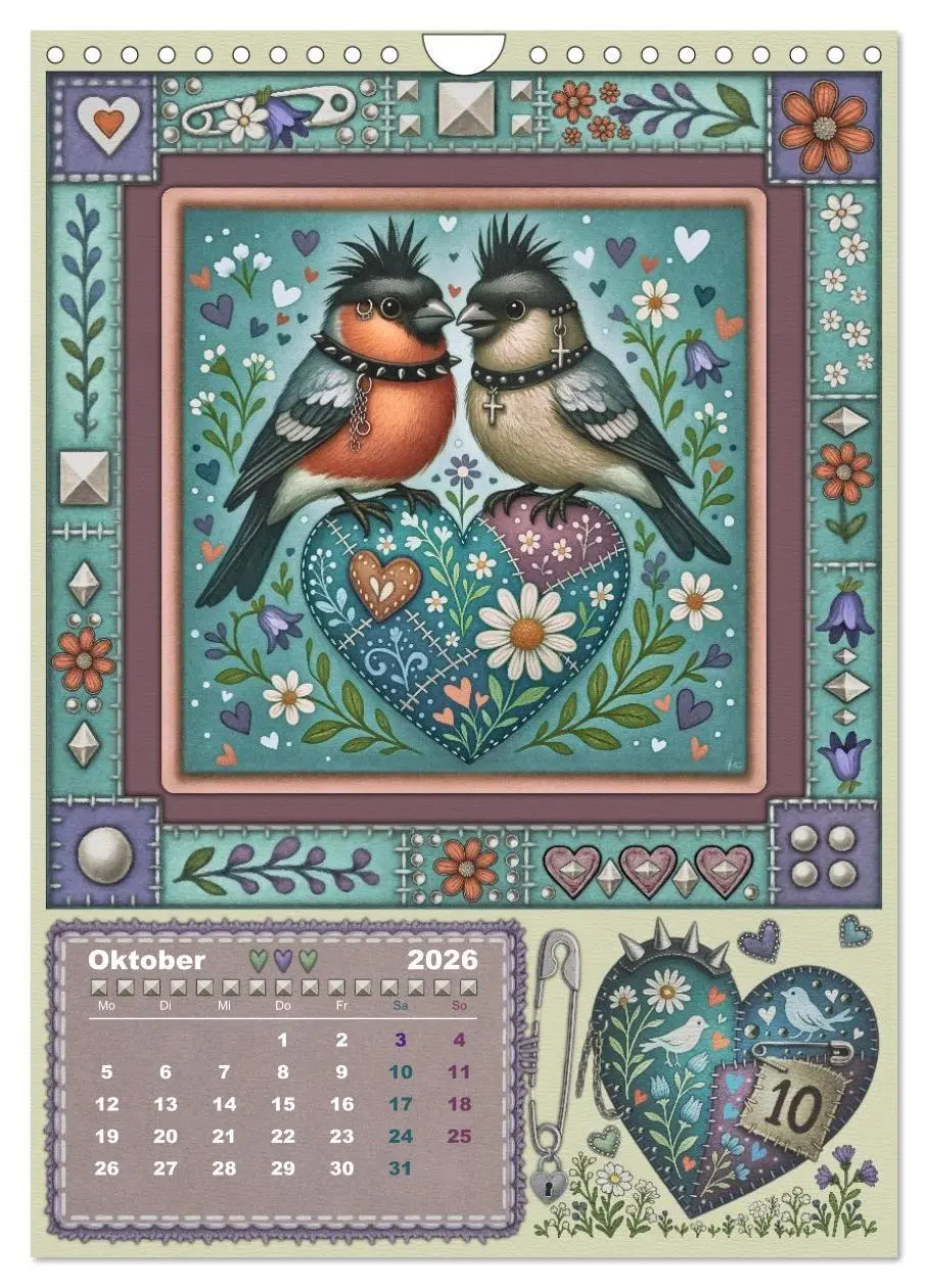 Bild: 9783516702507 | Vögel. Kleine Punks. Großes Herz. (Wandkalender 2026 DIN A4 hoch),...