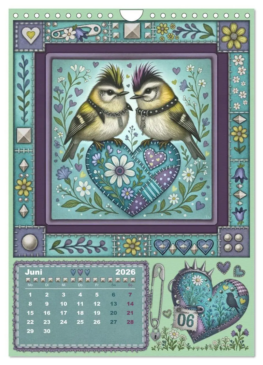 Bild: 9783516702507 | Vögel. Kleine Punks. Großes Herz. (Wandkalender 2026 DIN A4 hoch),...