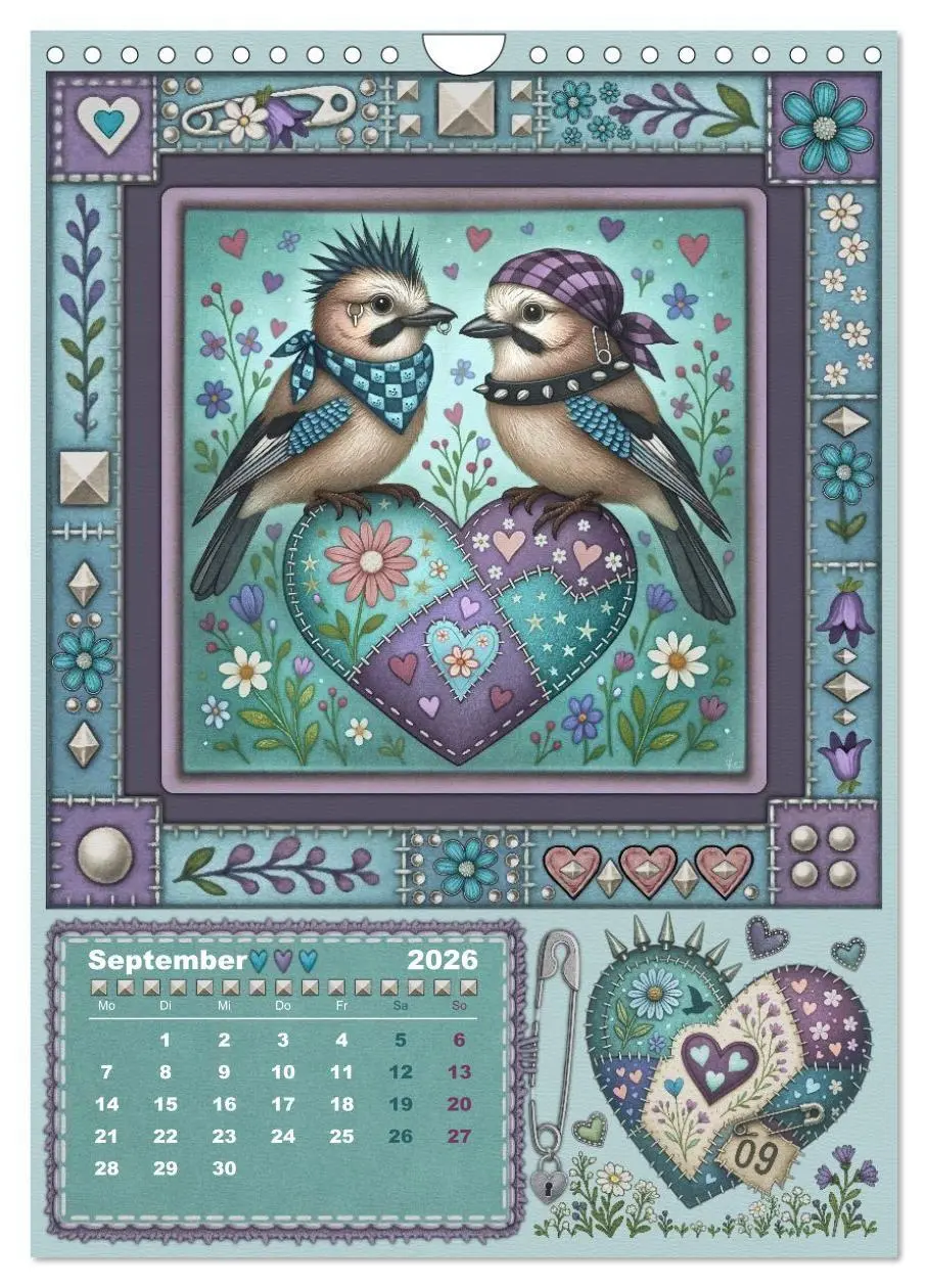 Bild: 9783516702507 | Vögel. Kleine Punks. Großes Herz. (Wandkalender 2026 DIN A4 hoch),...